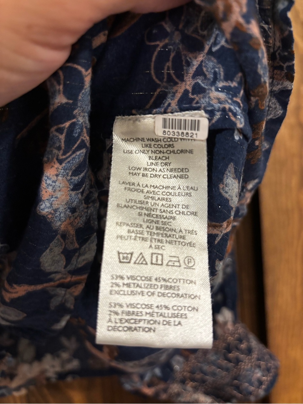 By Anthropologie Long-Sleeve Smocked Jacquard Top Medium Puff Sleeve - Picture 10 of 11